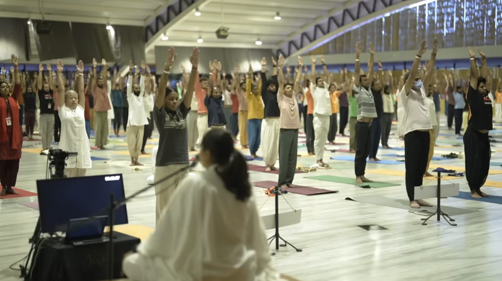 Rasika teaching a Surya Kriya class